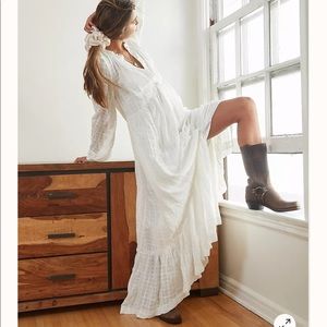 NWT free people white edie dress- size L